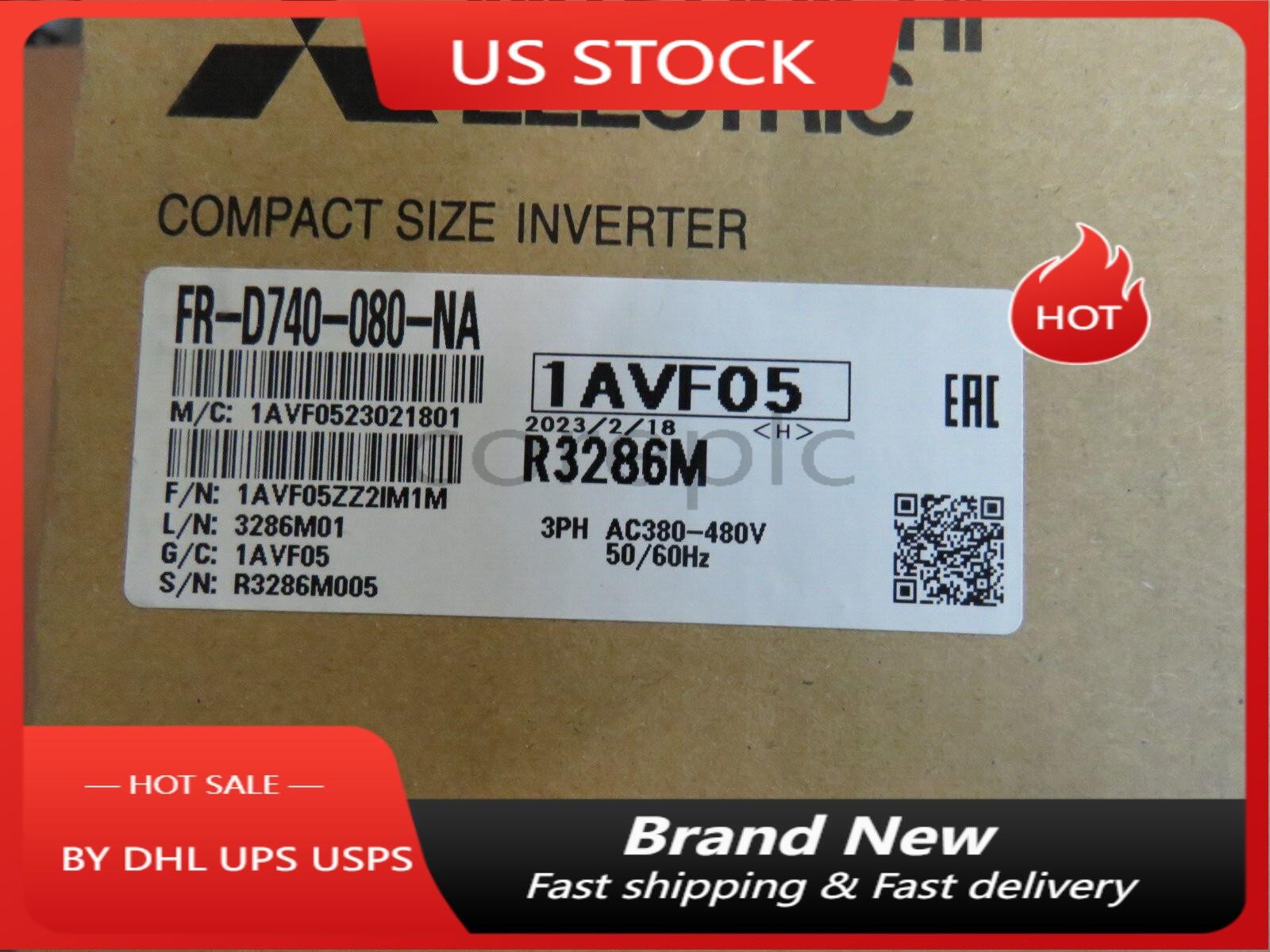 FR-D740-080-NA New Sealed Mitsubishi Compact Size Inverter FR-D740-080-NA