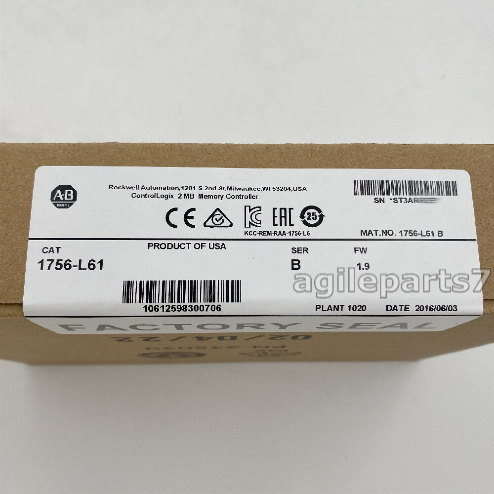 New Sealed AB 1756-L61 /B Allen-Bradley ControlLogix Logix5561 Processor 2MB TX