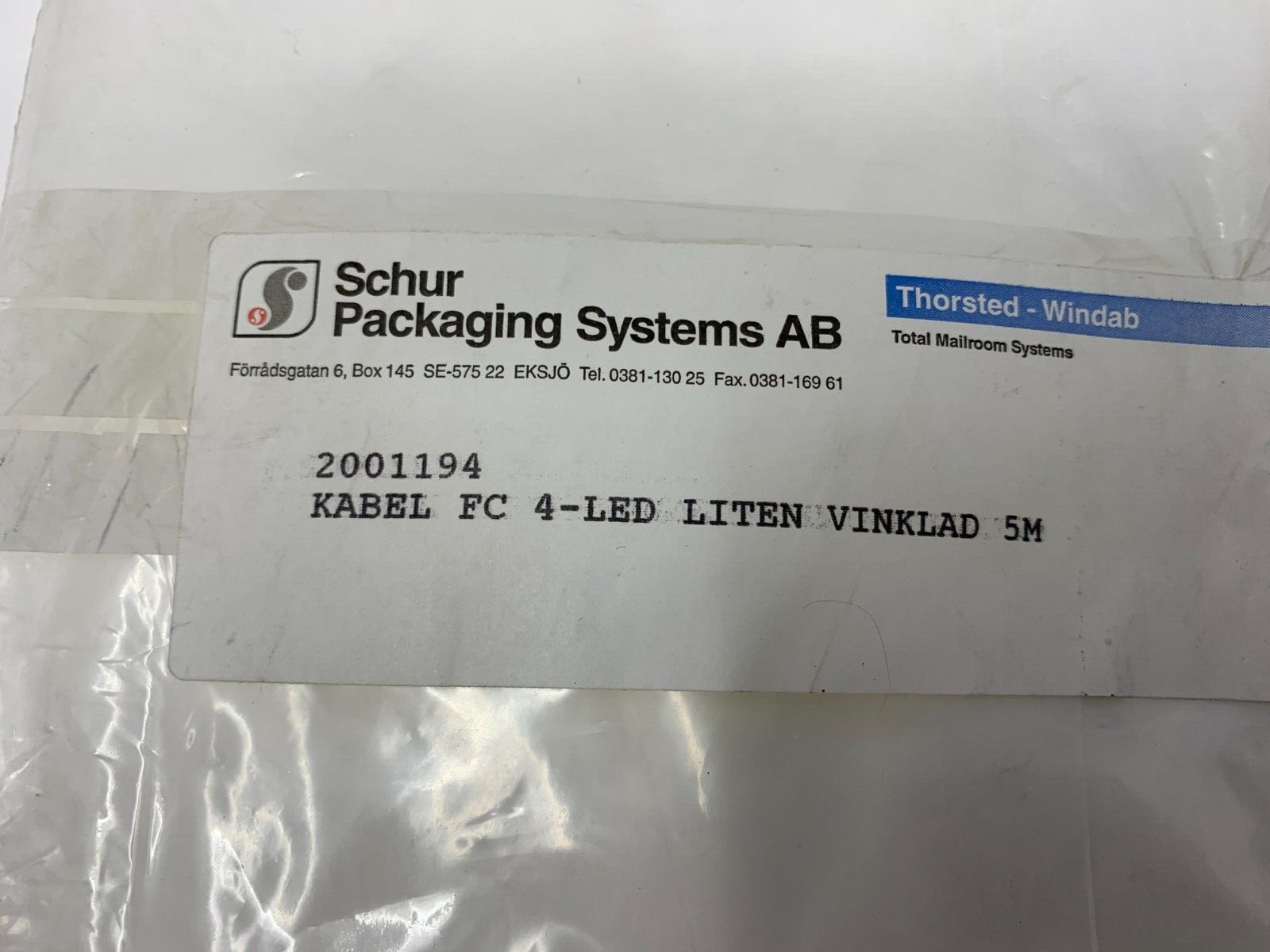 Schur 2001194 AWM 21198/10493 Kabel 300V FC 4-W LED Liten Vinklad Cable Cordset