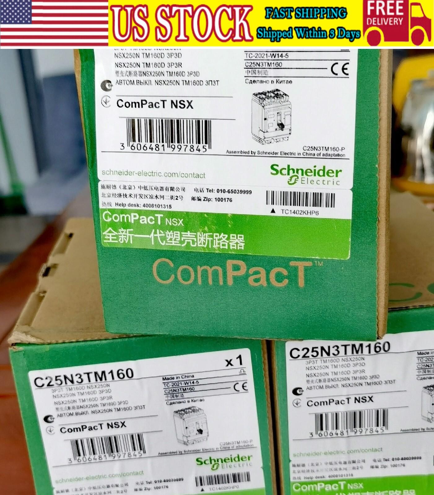 C25N3TM160 brand new Schneider molded case circuit breaker, free shipping
