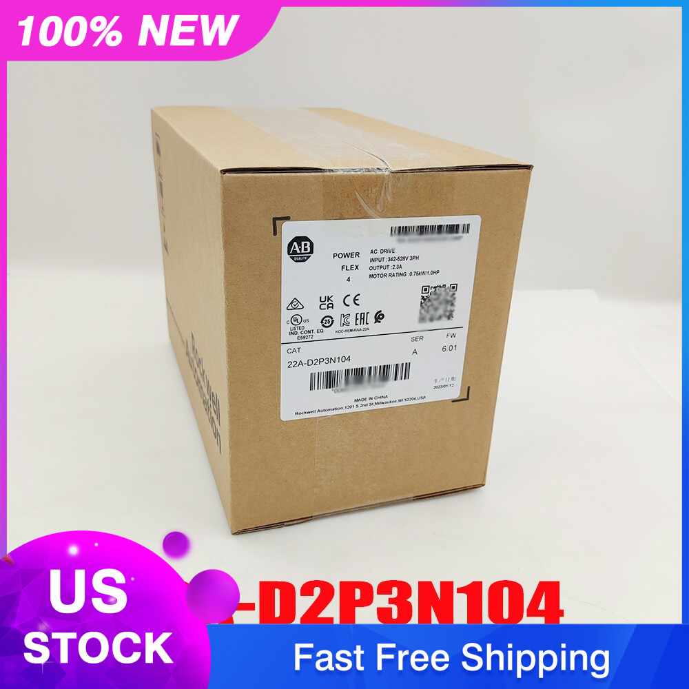 AB 22A-D2P3N104 PowerFlex 4 0.75 kW 1 HP AC Drive New Factory Sealed 2023