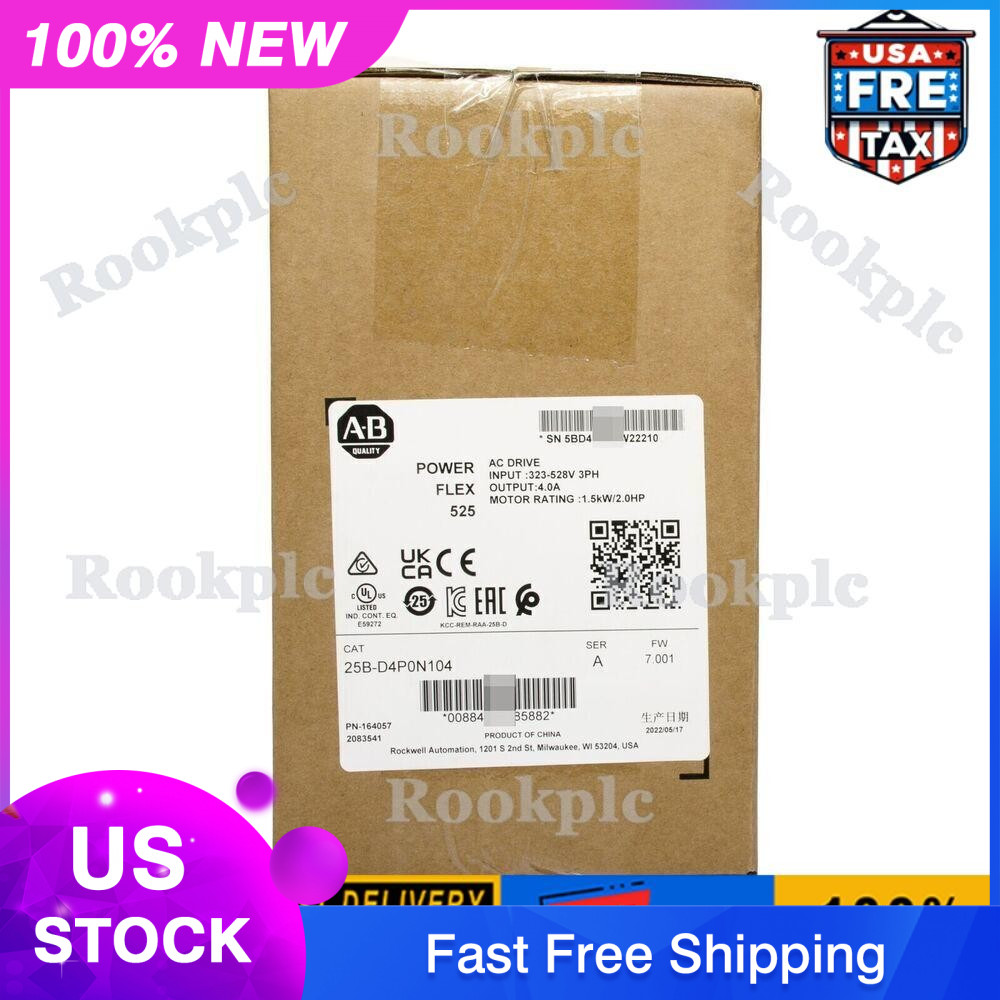 NEW SEALED ALLEN BRADLEY 25B-D4P0N104 POWERFLEX 525 2HP AC DRIVE US Free Tax