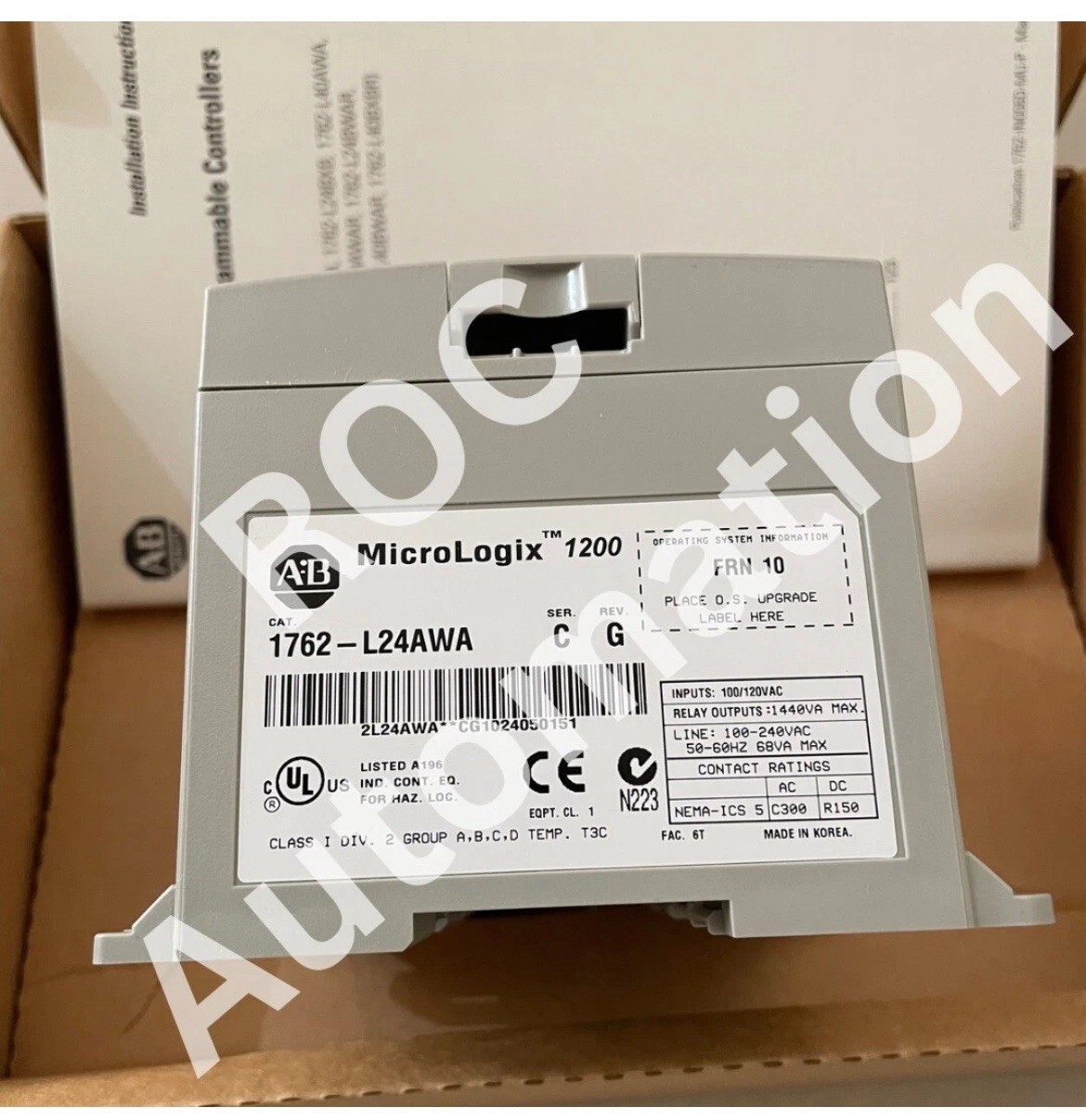 New Allen Bradley 1762-L24AWA Ser C Rev G FRN10 MicroLogix 1200 Controller