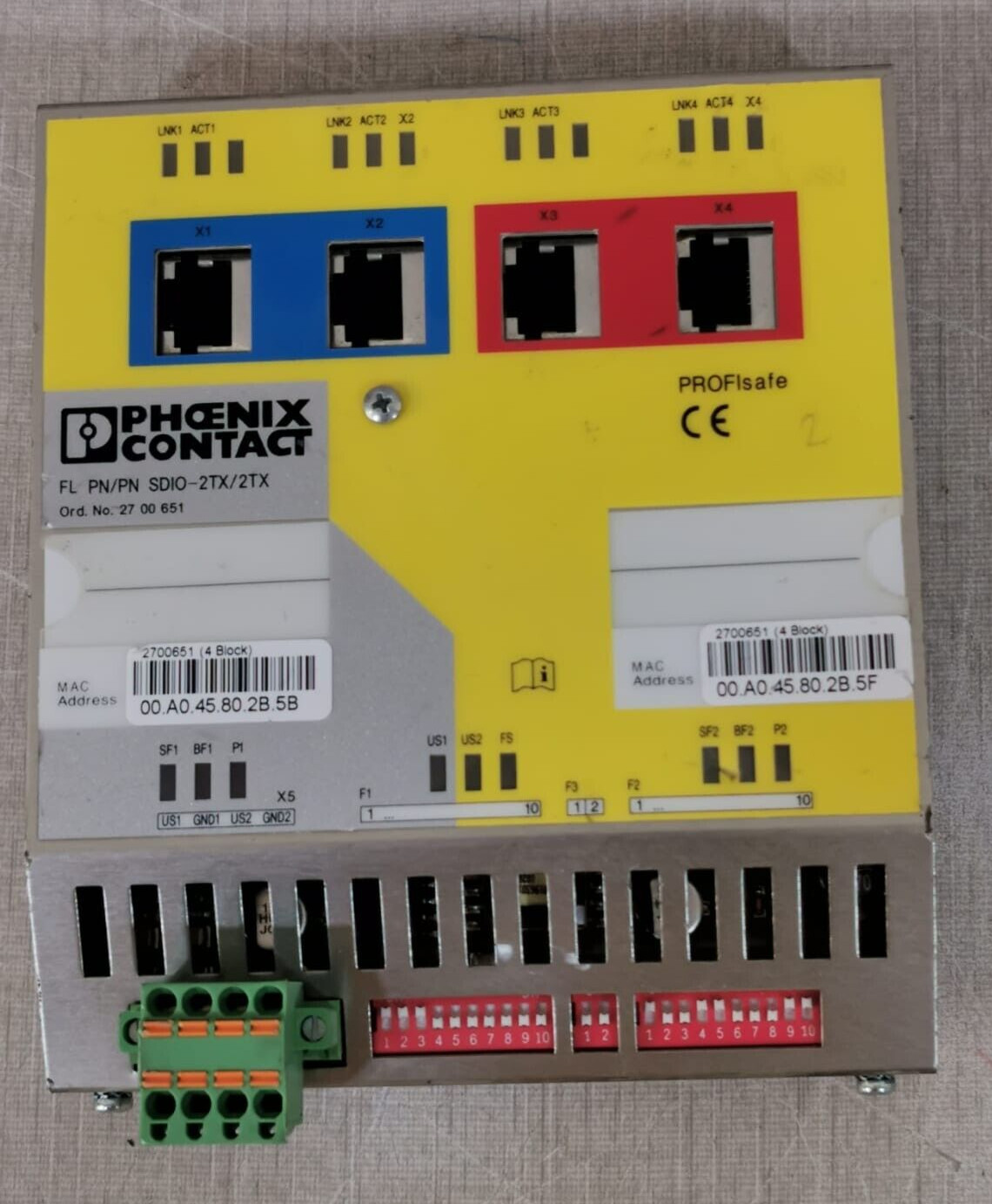 Phoenix Contact ProfiSafe FL PN/PN SDIO-2TX/2TX 2700651 Security Gateway