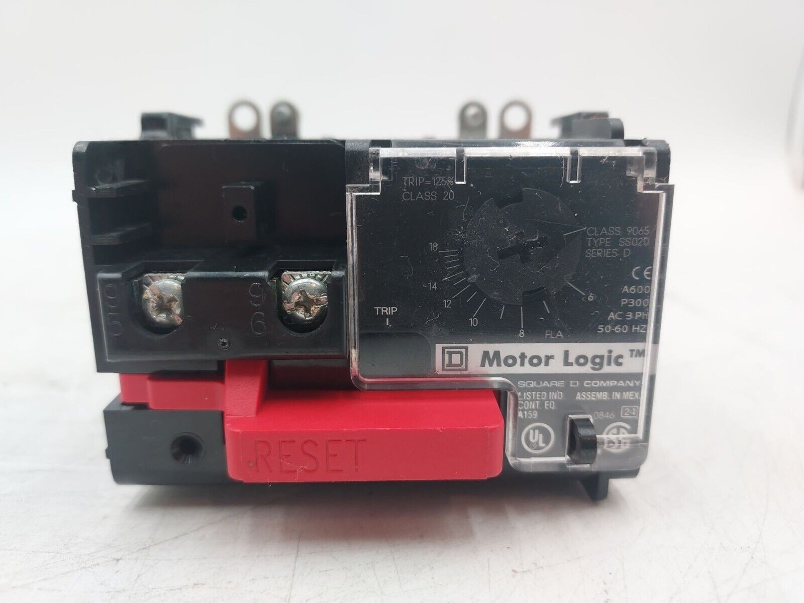 Square D Motor Logic Class 9065 Type SS020 Overload Relay Used