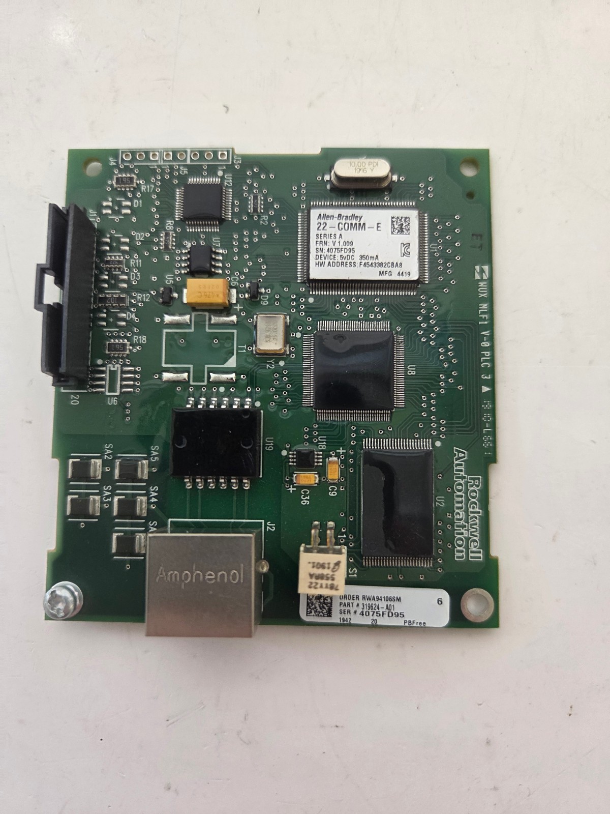 Allen-Bradley, Communication Adapter, RS485 To Ethernet/IP – 22-COMM-E Ser. A