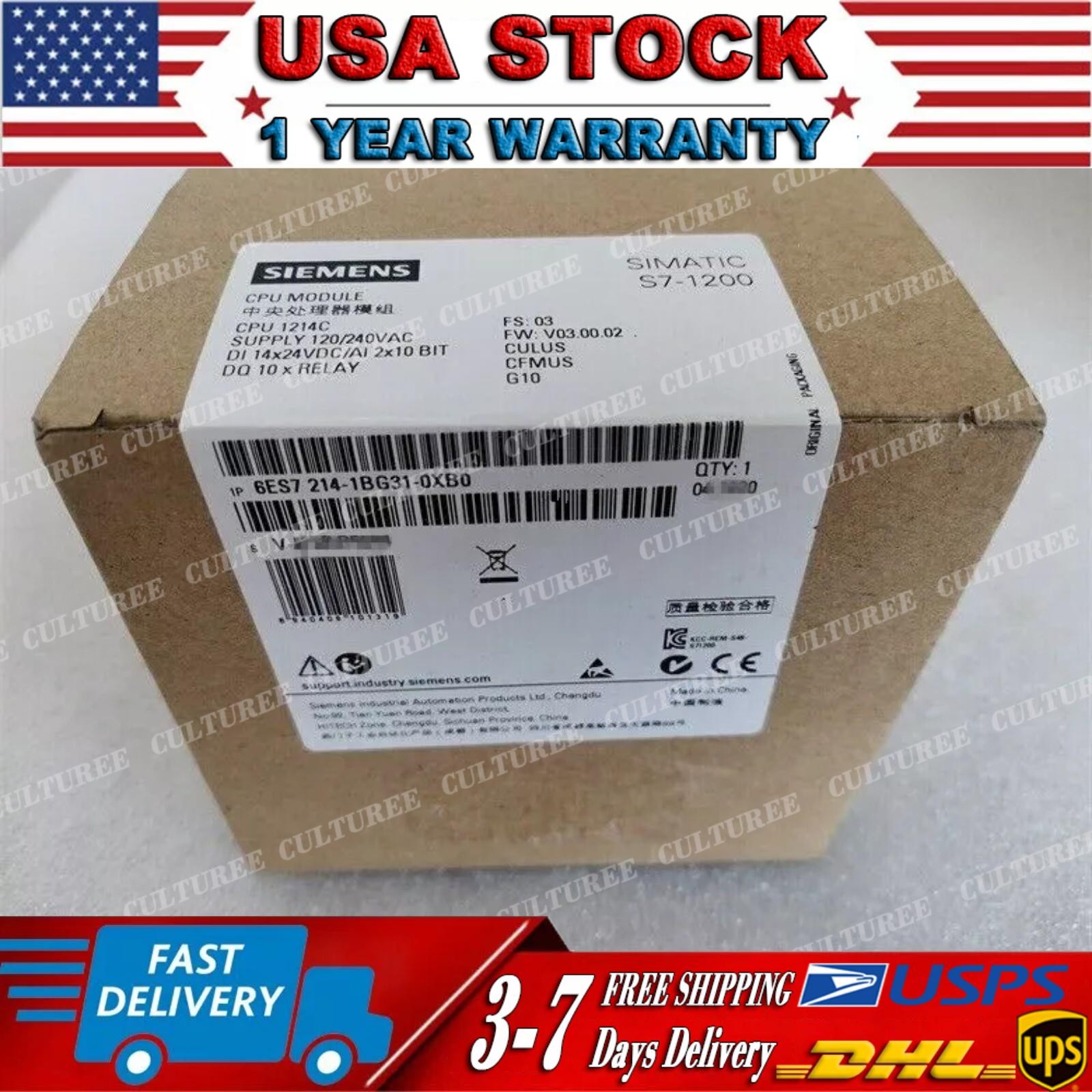 New Siemens SIPLUS S7-1200 CPU 1214c 6ES7214-1BG31-0XB0 6ES72141BG310XB0