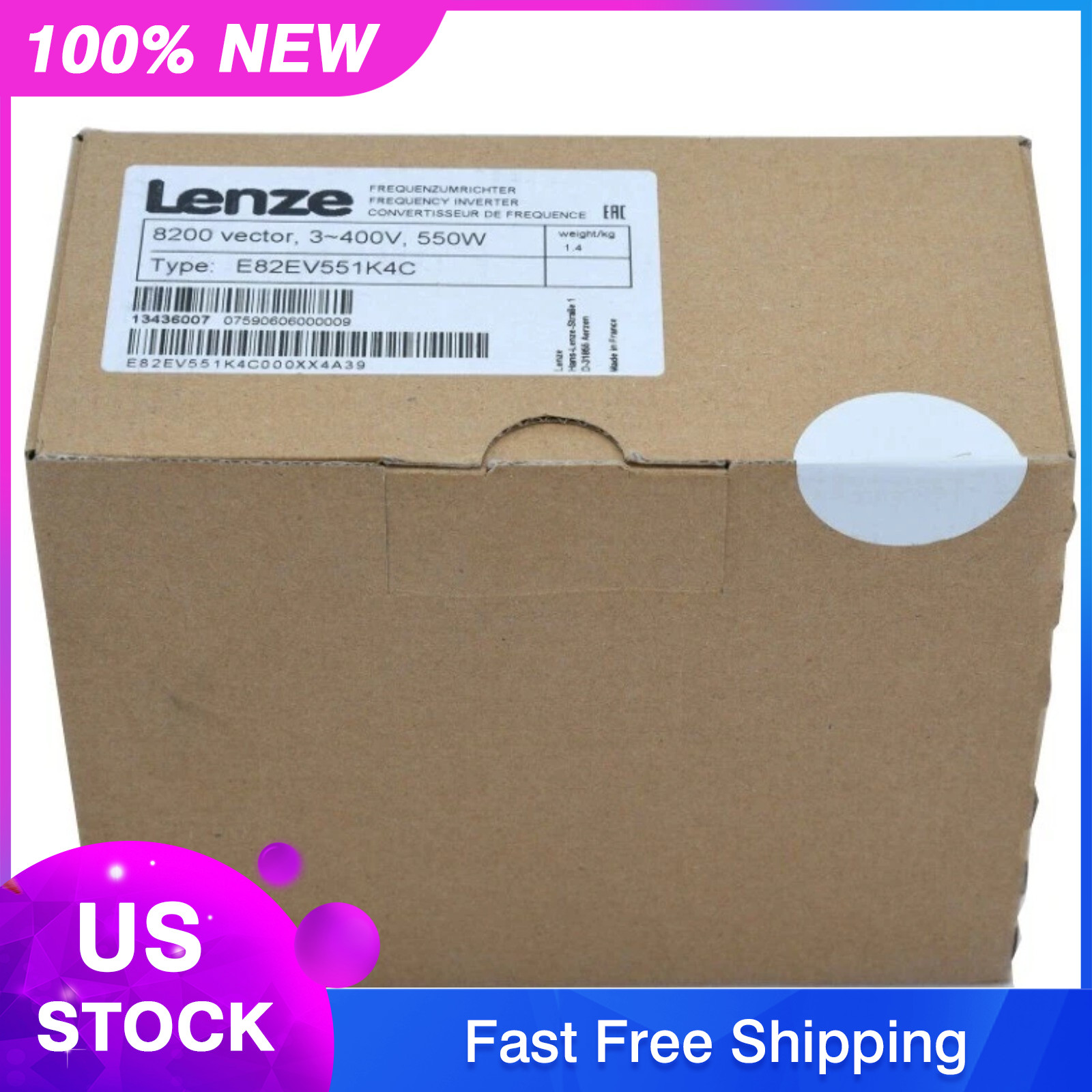 NEW LENZE E82EV551K4C NEW LENZE E82EV551_4C Inverter 8200 Vector 0.55kW