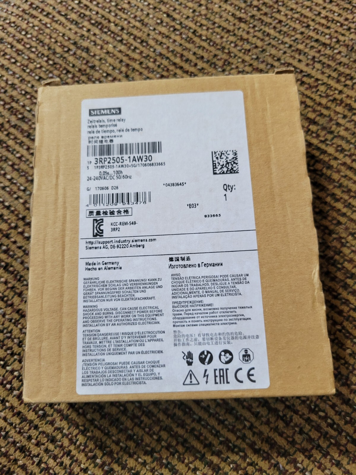 Siemens Multi Function Time Delay Relay; 7 Pin Rotary Dip Switch 3RP25051AW30