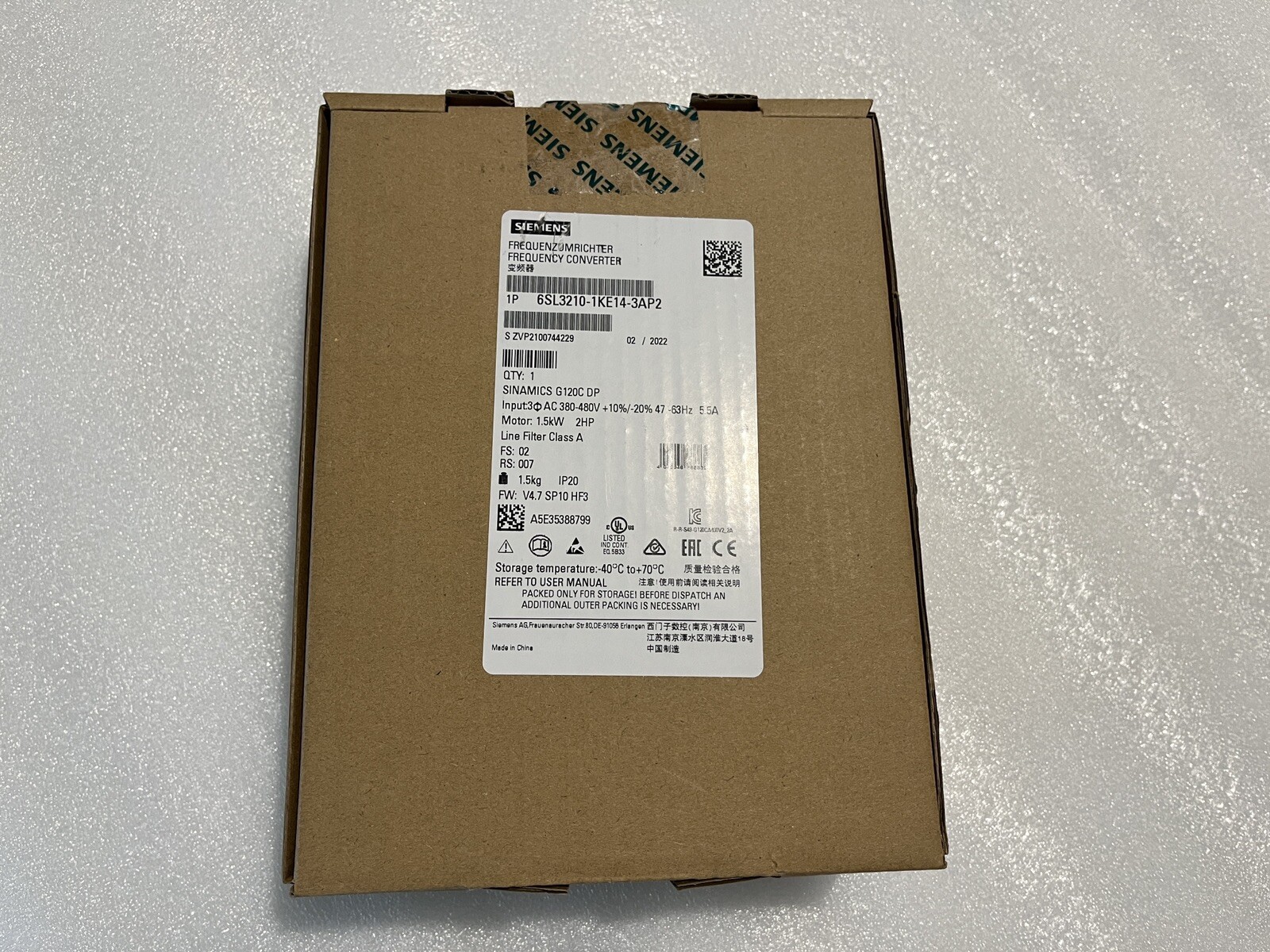 Sinamics Power Module PM240-2 Siemens New 6SL3210-1PE11-8AL1 1 Year Warranty