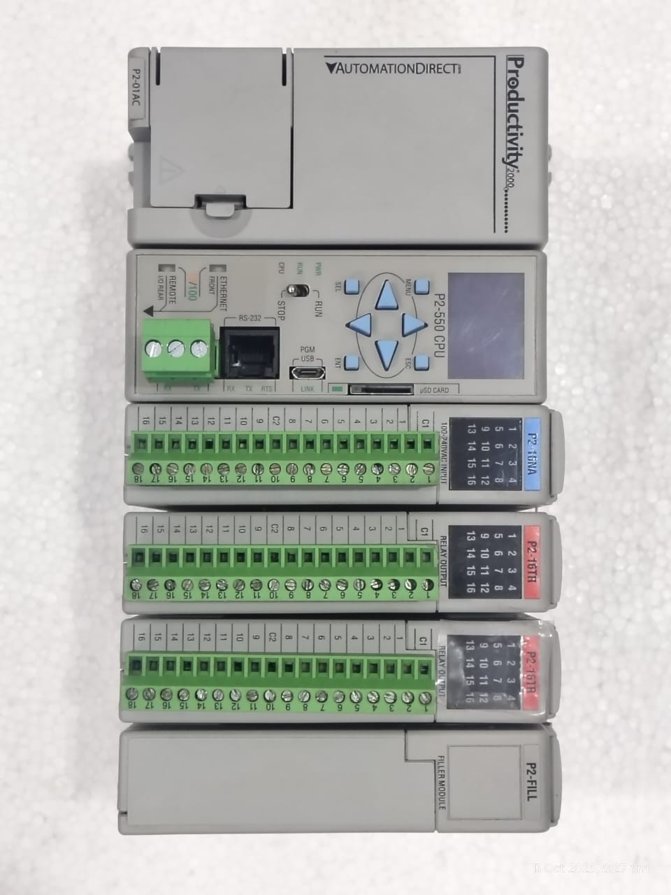 AUTOMATION DIRECT Productivity 2000 4 SLOT 550 CPU P2 04B X2 P216TR X1 P216NA
