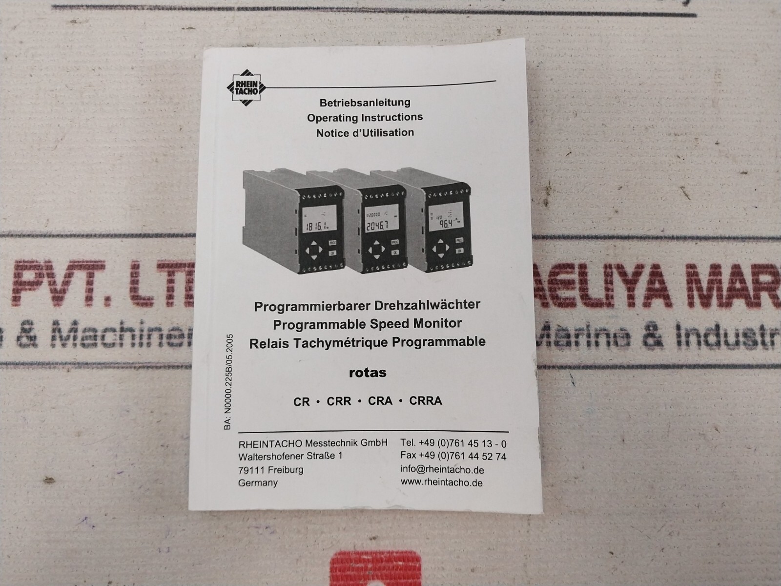 Rheintacho 5823.200 Programmable Speed Monitor 24V DC 20 mA