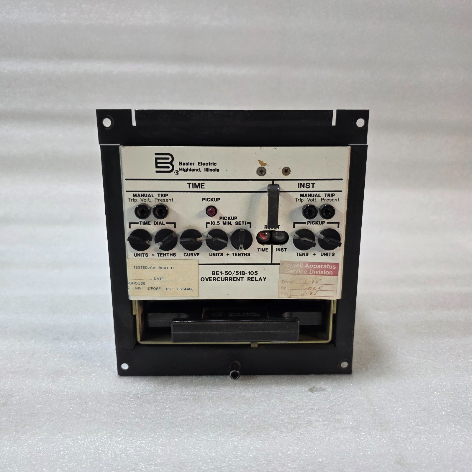 BASLER ELECTRIC BE1-50/51B-105 OVERCURRENT PROTECTION RELAY TIME & INSTANTANEOUS