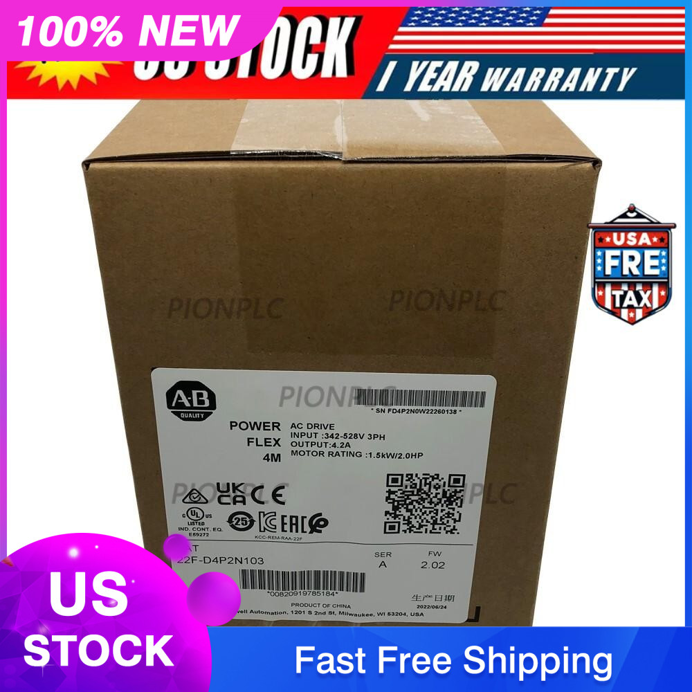 NEW AB 22F-D4P2N103 PowerFlex 4M 1.5 kW (2 HP) AC Drive 22FD4P2N103 US Free Tax
