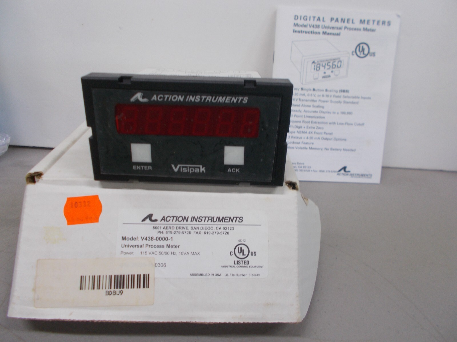 Action Instruments V438-0000-1 Universal Process Meter