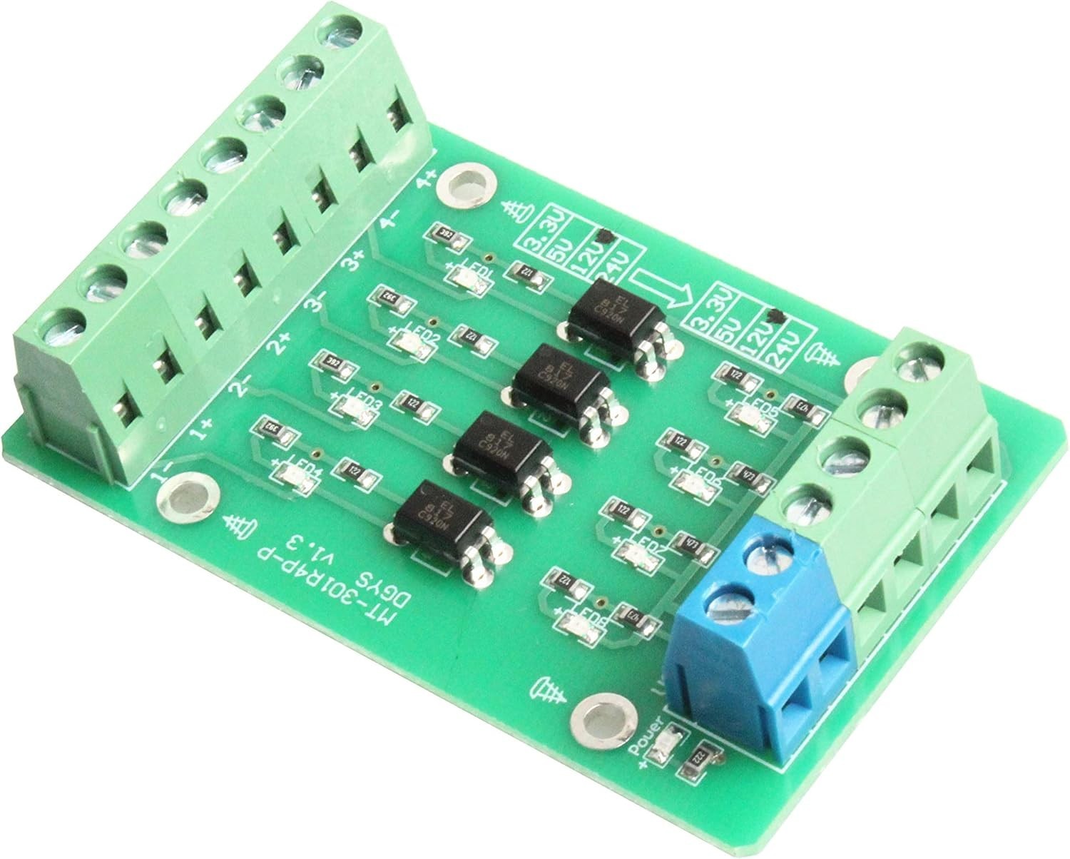 High-Performance 4-Channel Photoelectric Isolator with LED Indicator – 5V to 24V