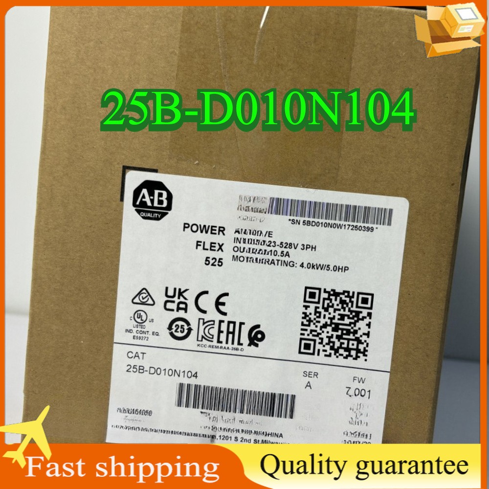 25BD010N104 Brand Allen Bradley 25B-D010N104 PowerFlex 525 4kW 5Hp AC Drive New