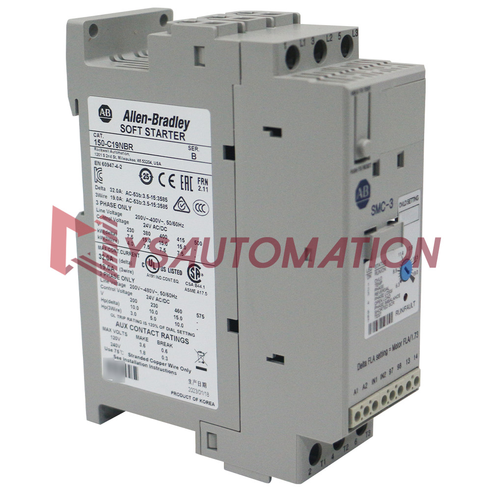 Factory Sealed Allen-Bradley 150-C19NBR SMC-3 19A Smart Motor Controller OEM