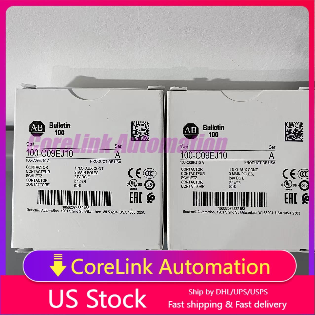 New Allen-Bradley 100-C09EJ10 /A IEC Contactor 24V DC 3-Pole 9A US Stock