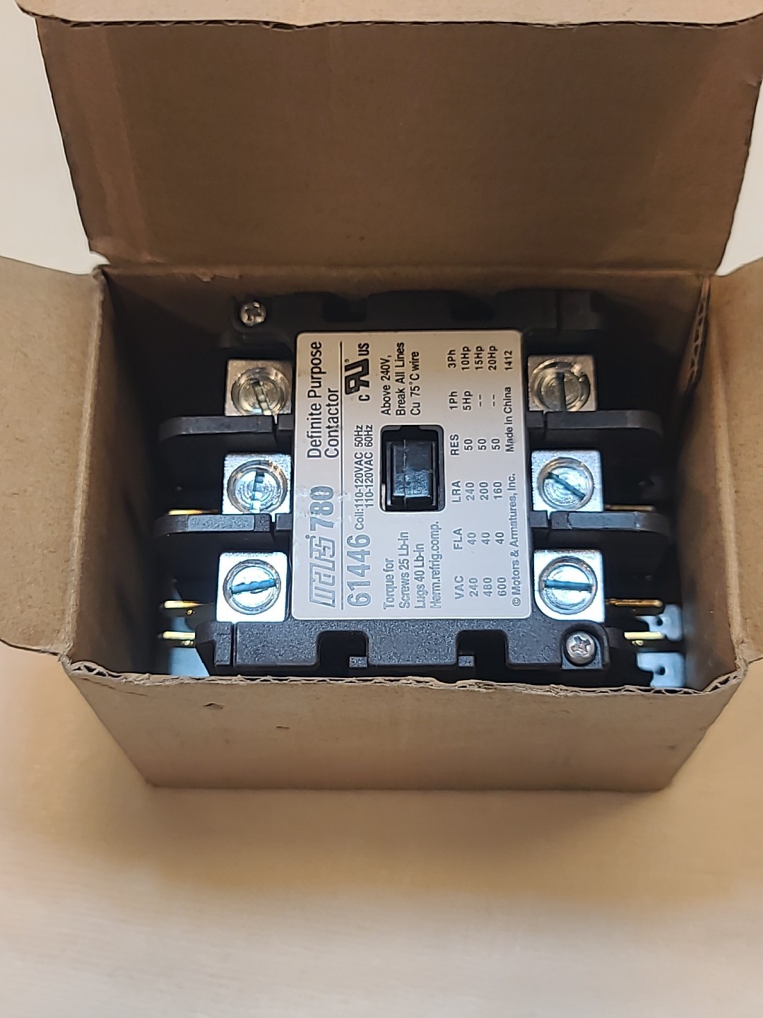 Mars 61446 HVAC/R Definite Purpose Contactor – 2 Pole, 40 Amp