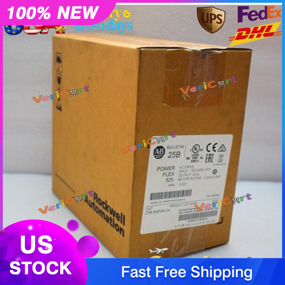 ‎️‍ NEW Factory Sealed AB 25B-D6P0N104 PowerFlex 525 AC DRIVE US Free Tax