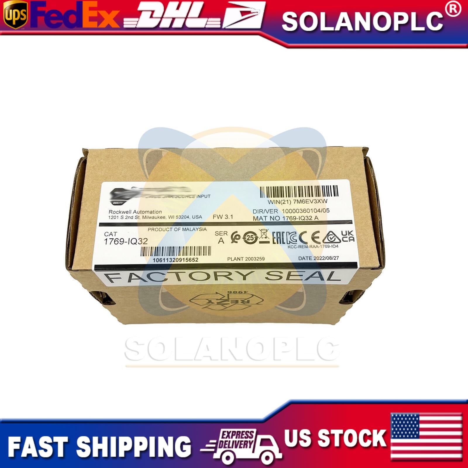 New Factory Sealed Allen-Bradley 1769-IQ32 CompactLogix 24V DC Input Module