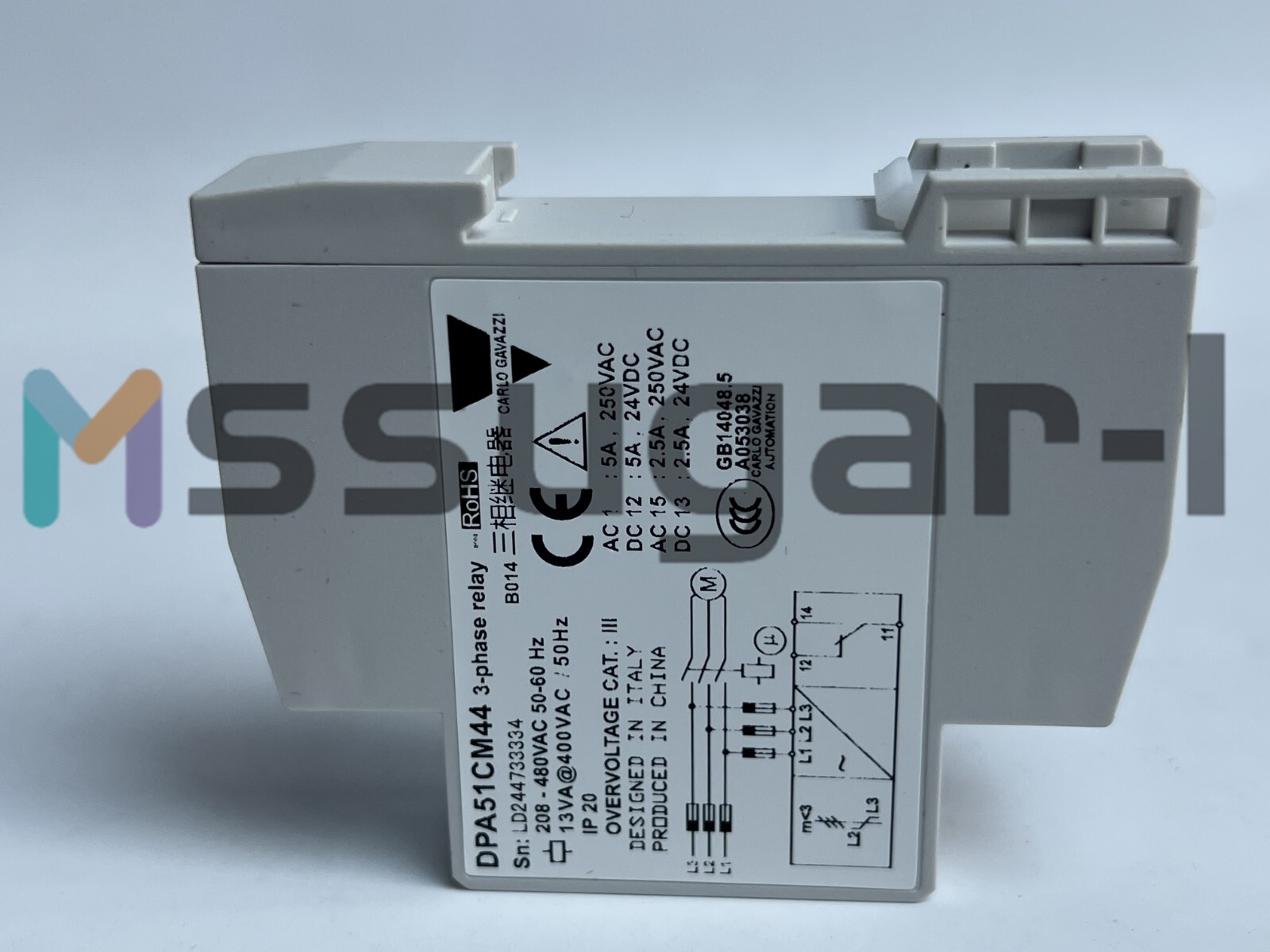 1pcs New CARLO GAVAZZI three-phase relay phase sequence protector DPA51CM44