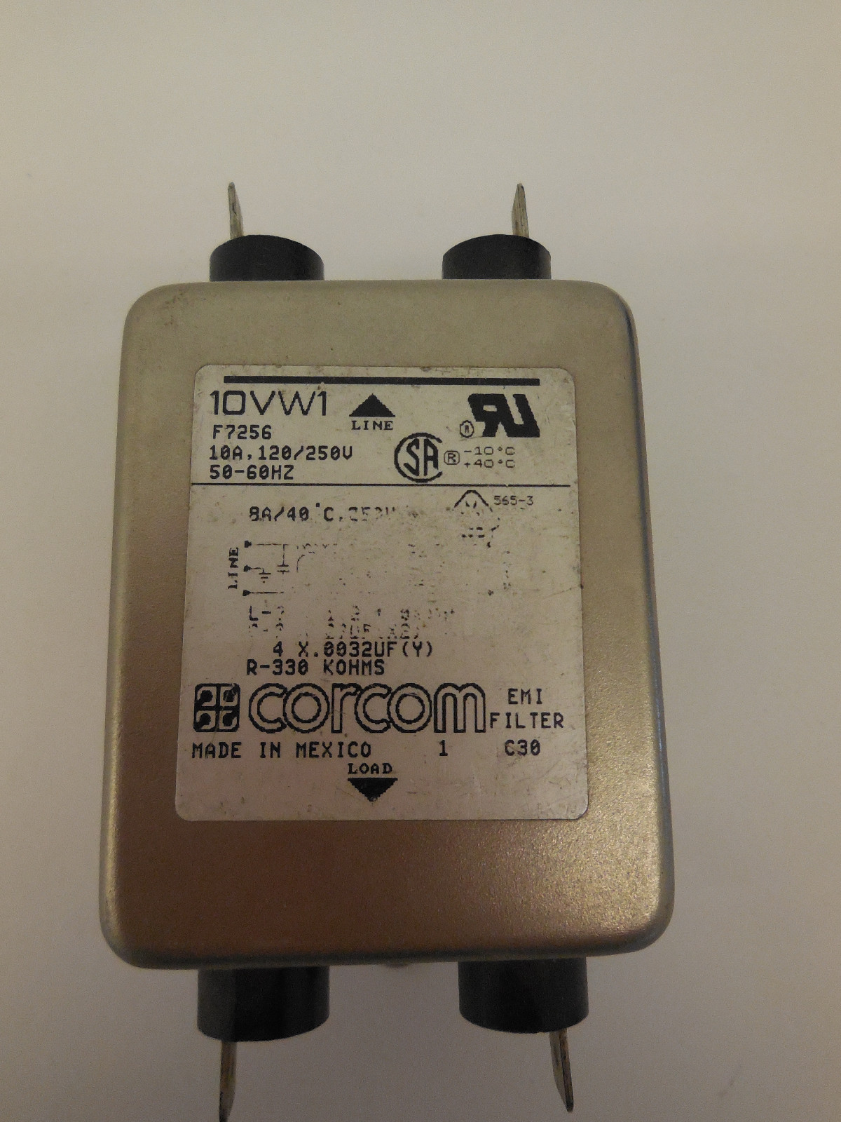USED CORCOM 10VW1 USPP 10VW1 RFI POWER LINE FILTER