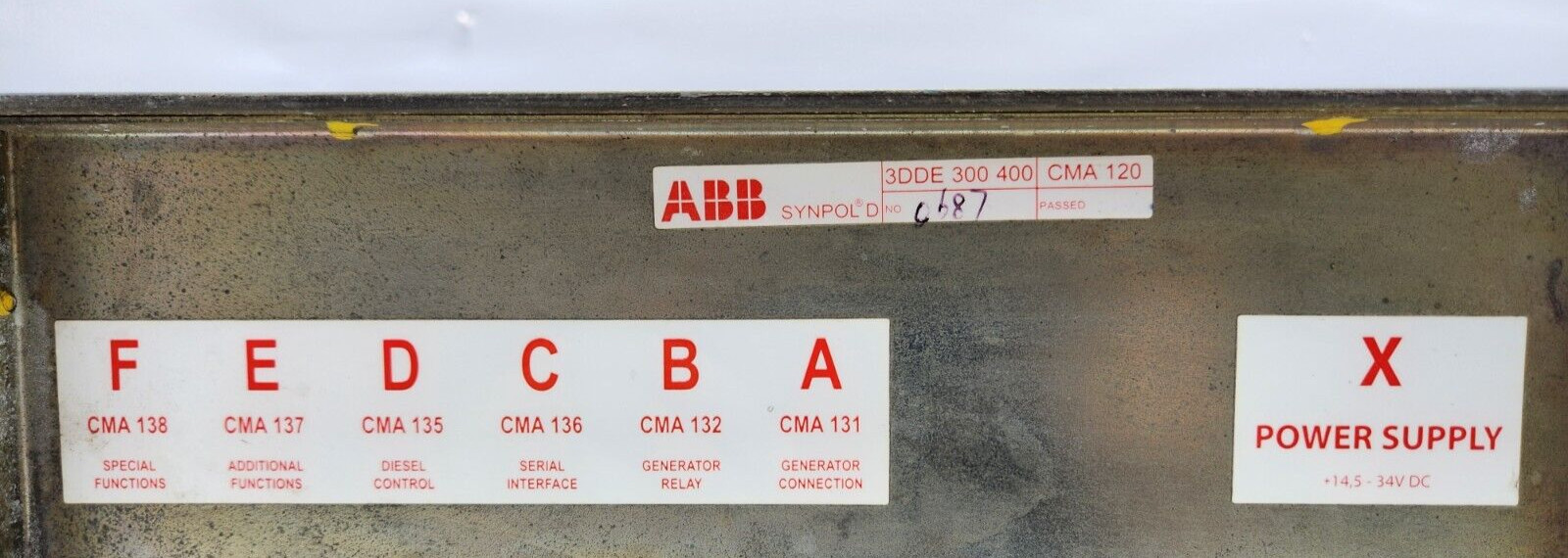 ABB SYNPOL D CMA 120 CONTROLLER PANEL WITH CMA131 CMA135 CMA132 CMA136