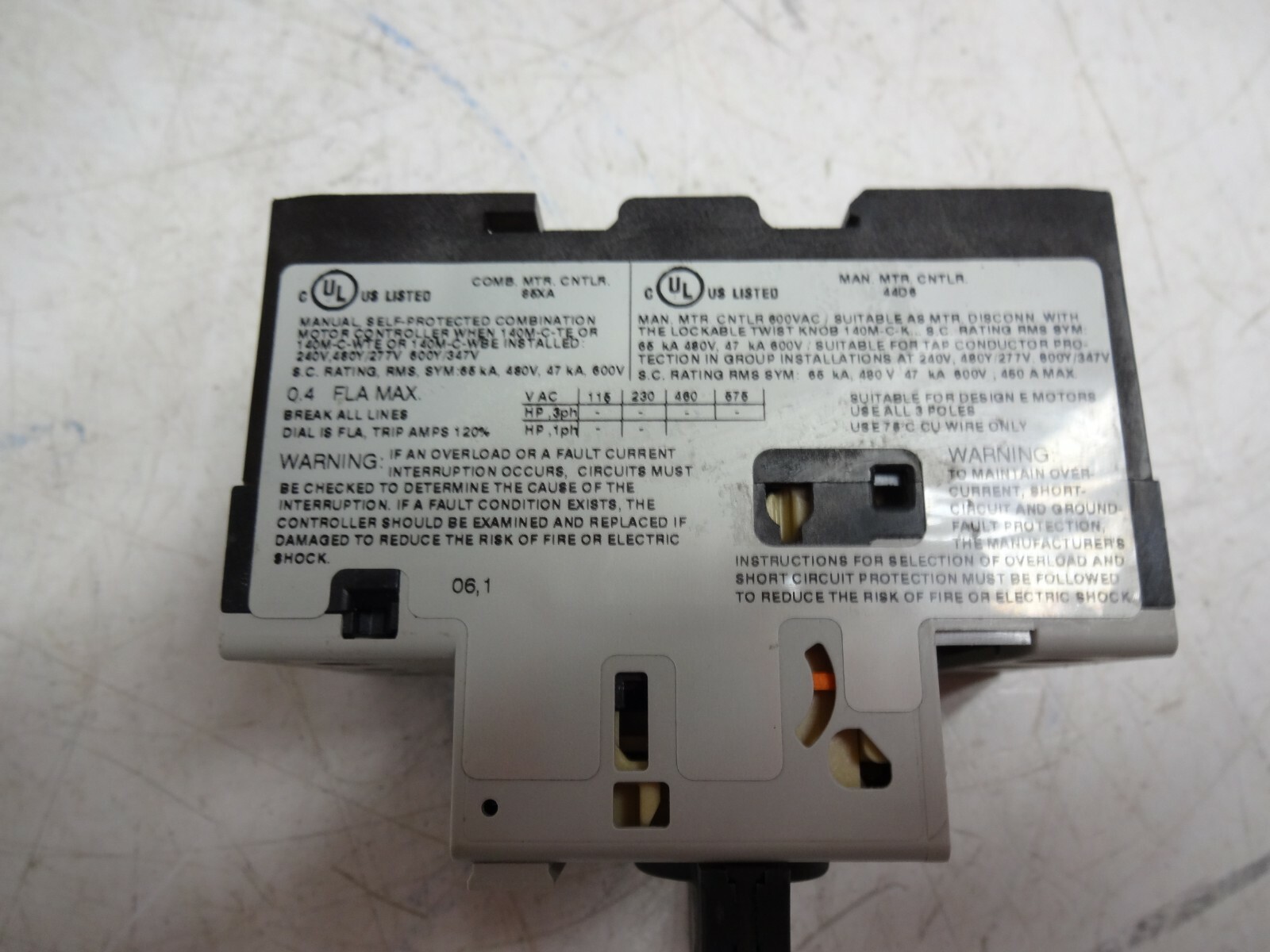 Allen-Bradley 140M-C2E-A40 Series B Motor Protection Circuit Breaker .25-.4 Amp