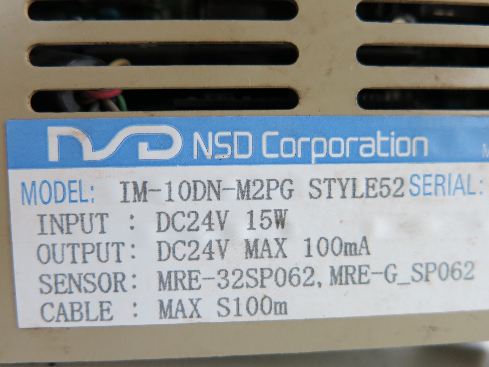 NSD IM-10DN-M2PG SERVO DRIVE _ NSD CORPORATION IM-10DN-M2PG
