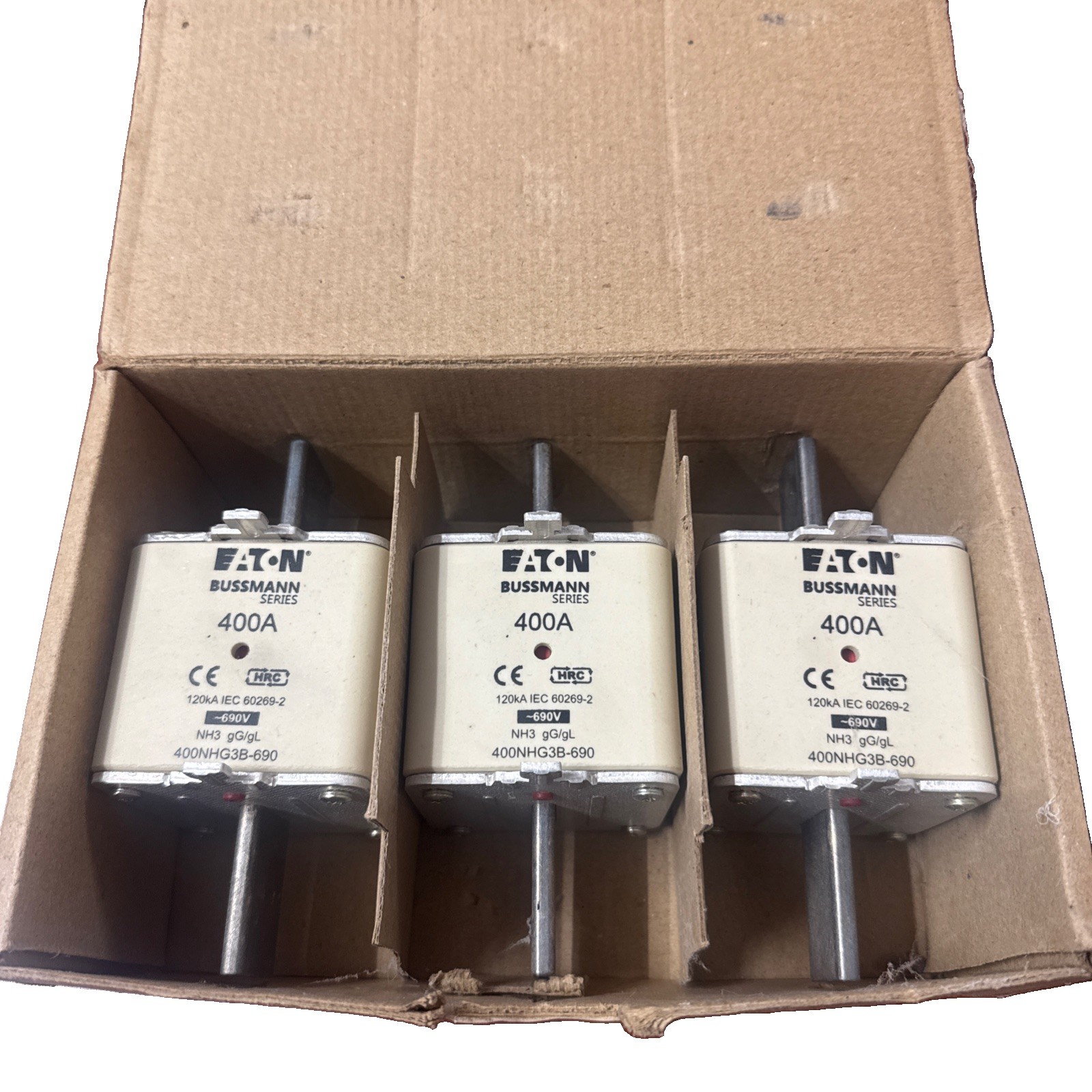 FOR BUSSMANN 400NHG3B-690 Fuse 400A High Speed 690V (3 Pack)