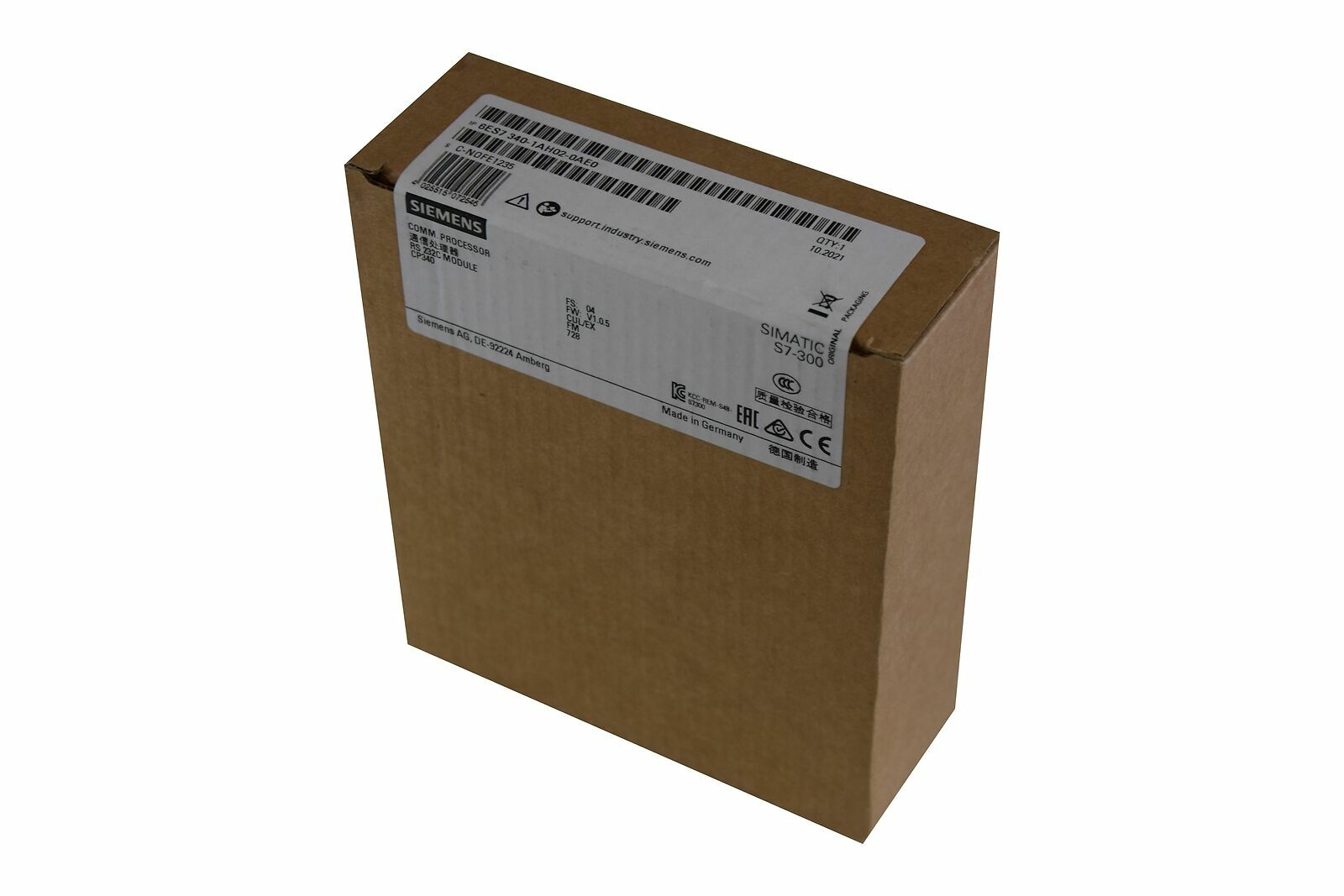 One Siemens 6ES7340-1AH02-0AE0 6ES7 340-1AH02-0AE0 New In Box Expedited Shipping
