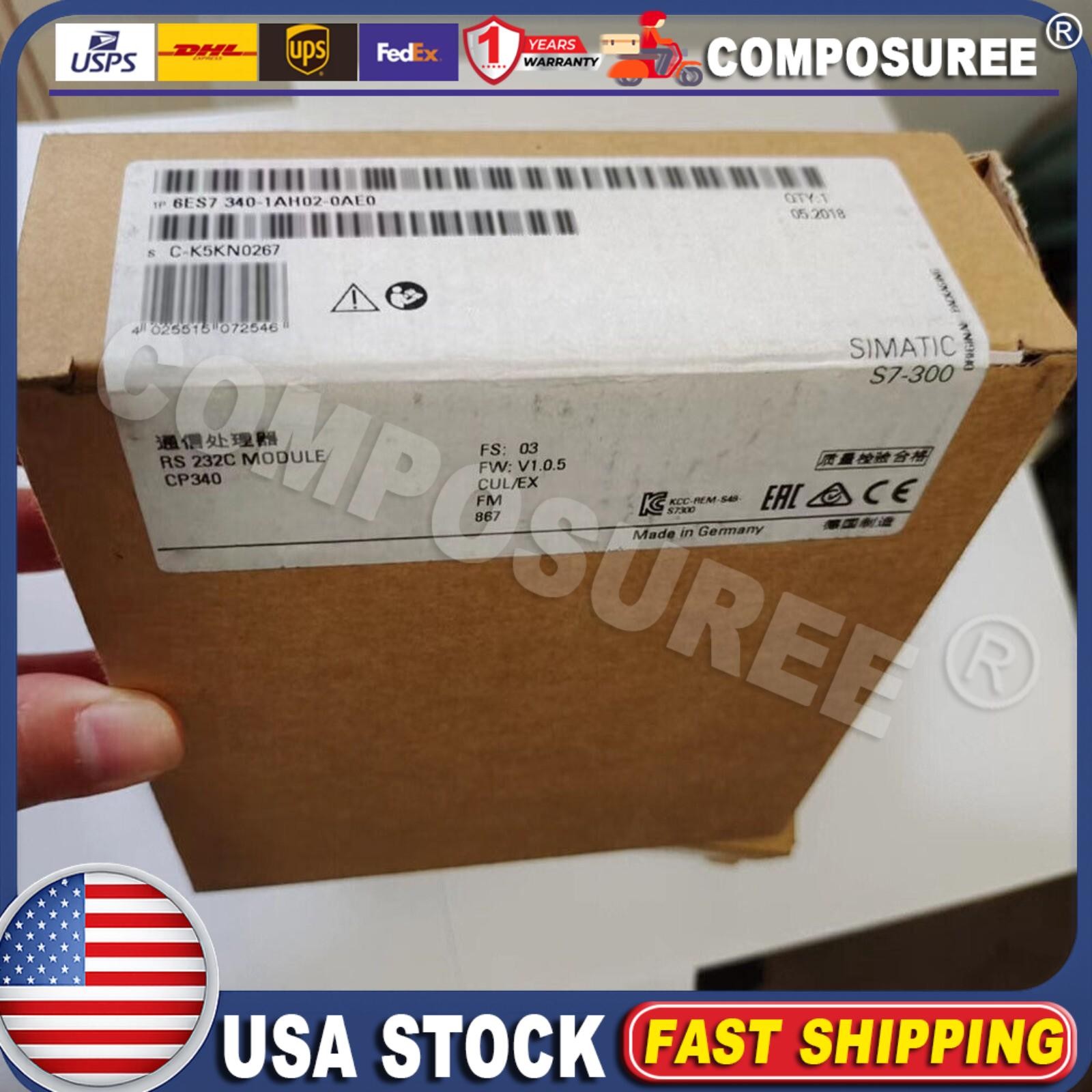 New Siemens SIMATIC S7-300,CP 340 6ES7340-1AH02-0AE0 6ES73401AH020AE0