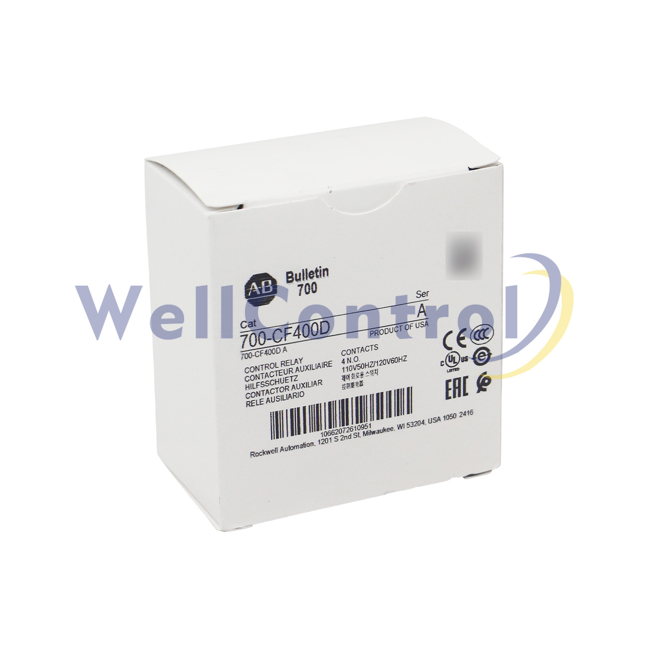 New Allen Bradley 700-CF400D MCS-CF Control Relay 110V 50Hz / 120V 60Hz