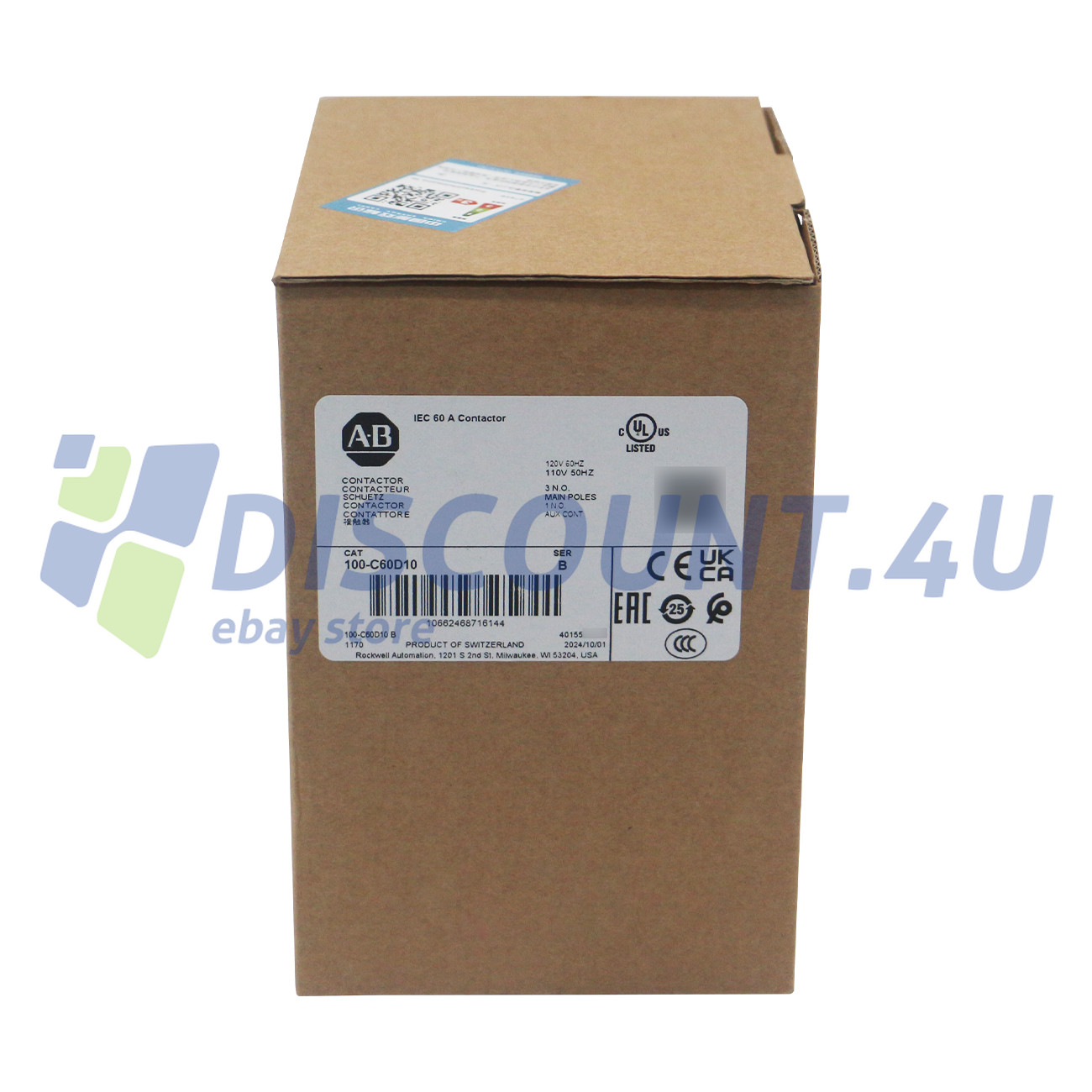 NEW 100-C60D10 100C60D10 Allen Bradley Contactor 60 AMP 120VAC 100C60D10