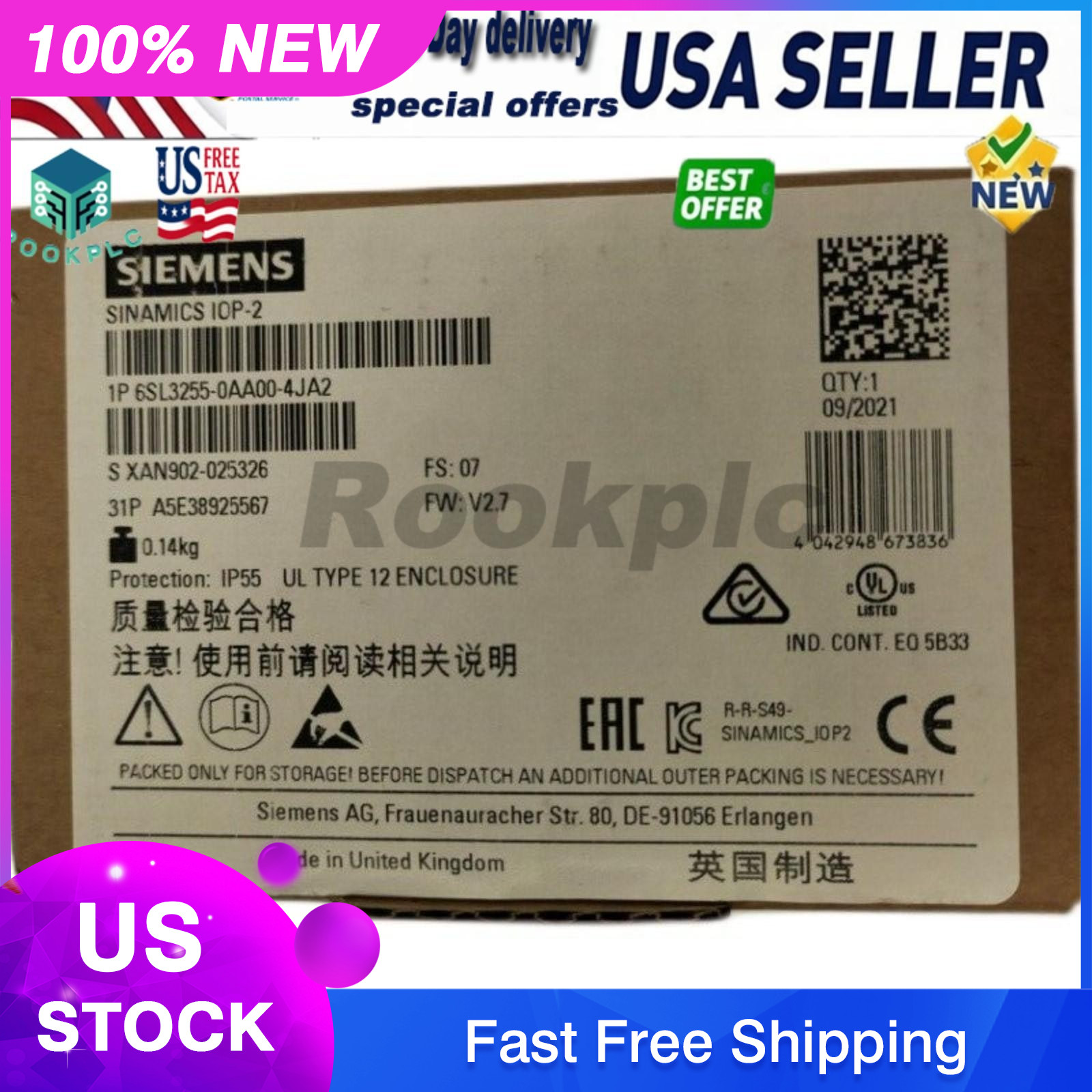 New Siemens 6SL3255-0AA00-4JA2 6SL32550AA004JA2 G Intelligent Operator Panel