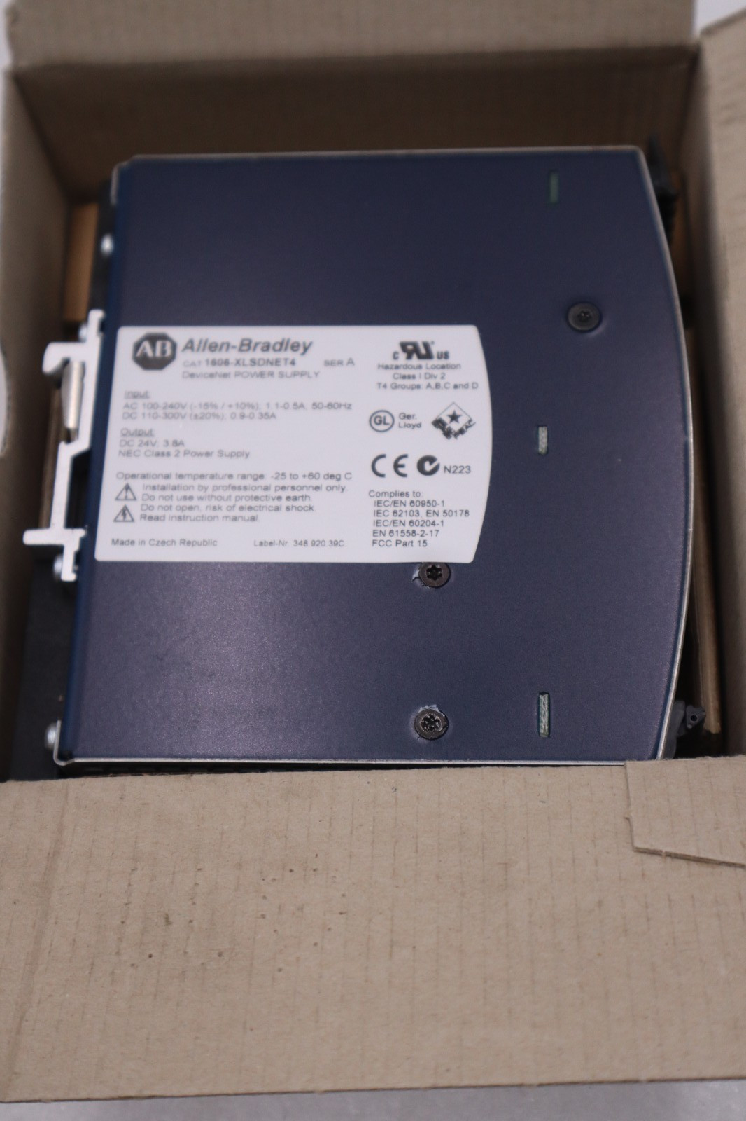 ALLEN BRADLEY 1606-XLSDNET4 SINGLE PHASE INPUT POWER SUPPLY DIN RAIL #GF279A