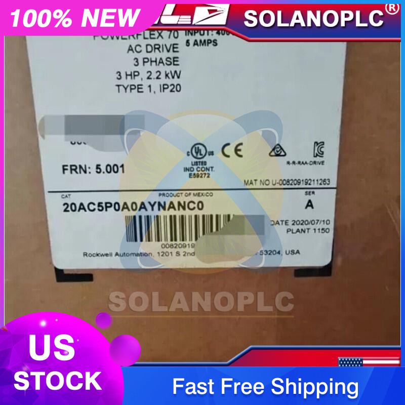 NEW AB PowerFlex 70 AC Drive 5 A At 2.2 KW 20A 20AC5P0A0AYNANC0 US Free Tax