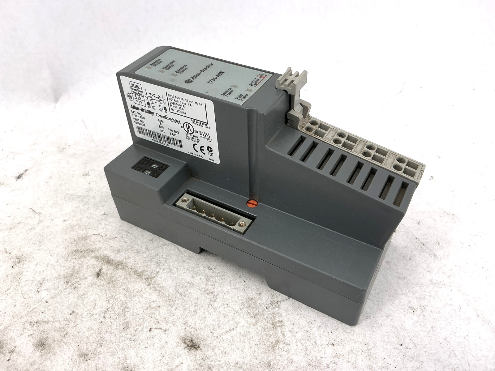 New Allen Bradley 1734-ADN Ser B Point I/O Network Adaptor 10A 24V – No Box