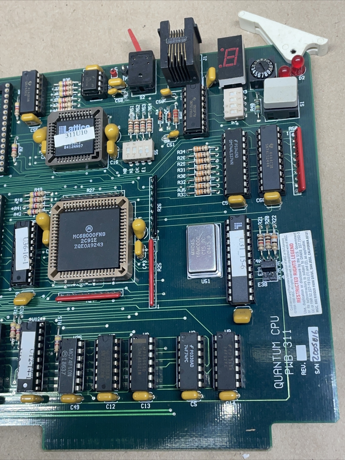 ASTEC INDUSTRIES PWB-311 Quantum CPU Board_GOOD TAKE-OUT!_WARRANTY_FAST SHIPPING
