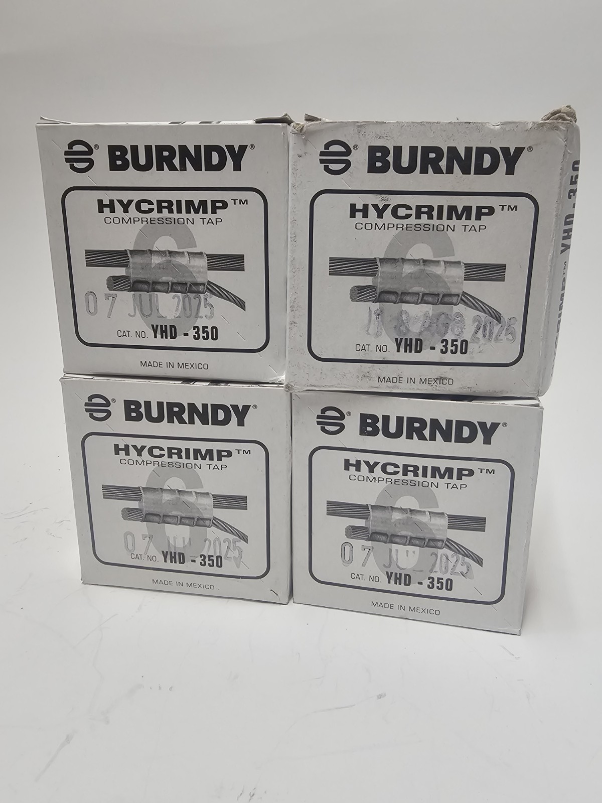 Burndy YHD-350 HYCRIMP Compression Line Tap YHD350 – NEW Open Box 4 Pack