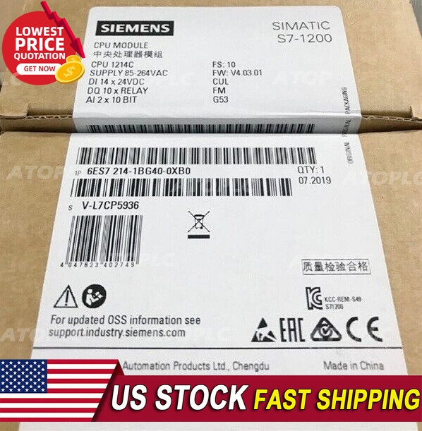 New Siemens SIMATIC S7-1200 CPU 1214C 6ES7214-1BG40-0XB0 6ES7 214-1BG40-0XB0