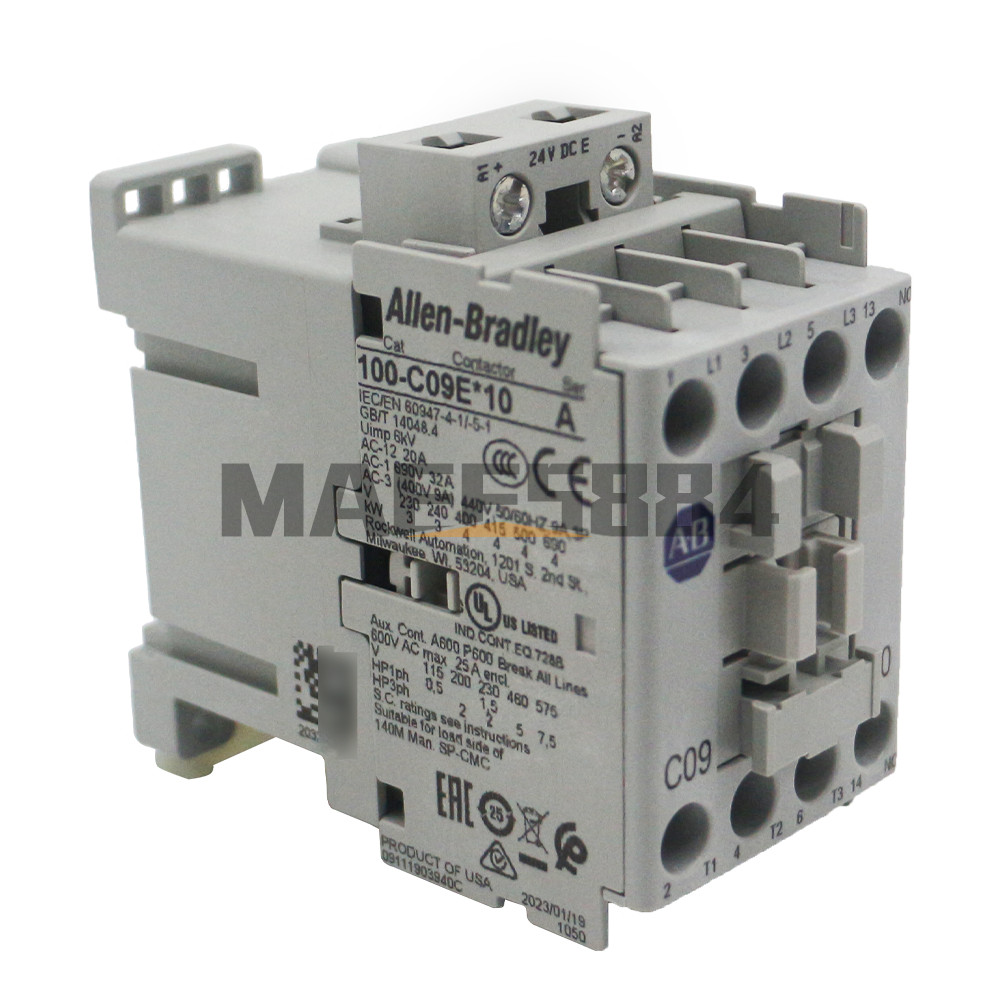 New 100-C09EJ10 Ser/A IEC Contactor 9Amp 24VDC AB100C09EJ10 Allen-Bradley