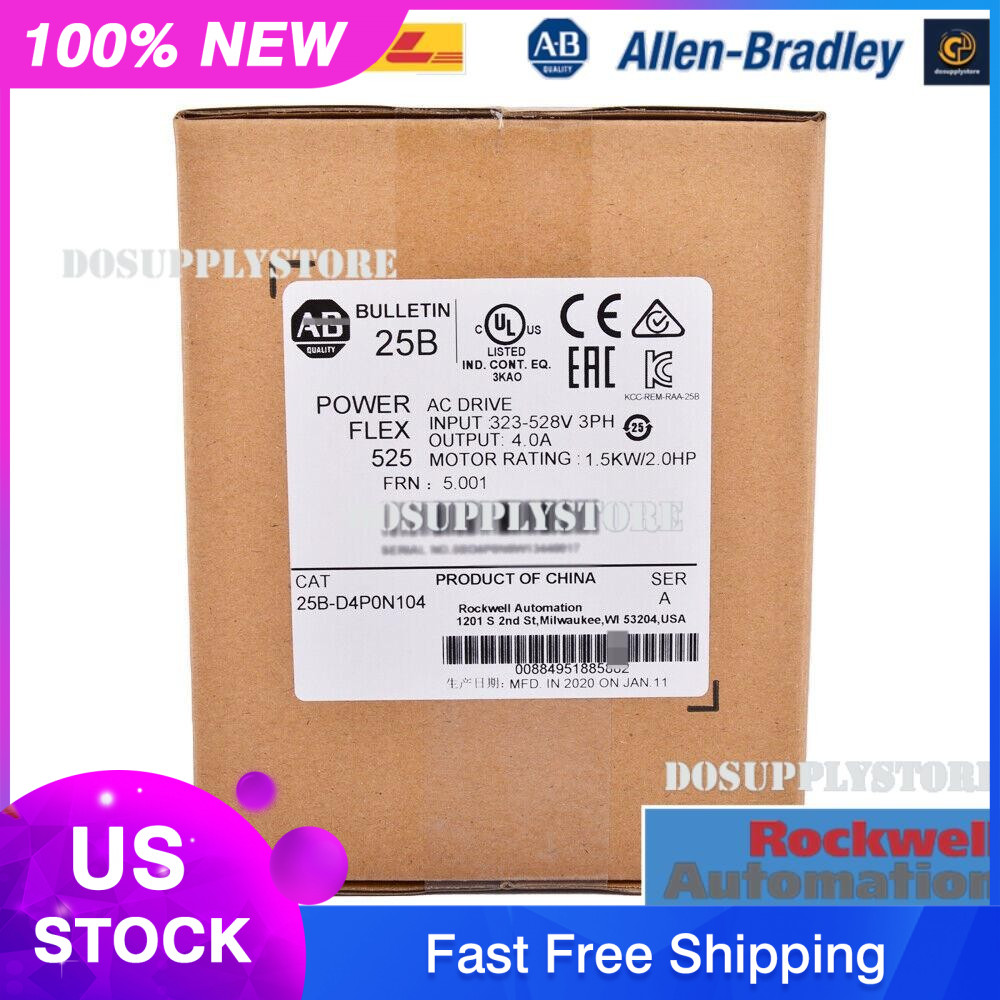Allen-Bradley 25B-D4P0N104 NEW PowerFlex 525 1.5kW 2Hp AC Drive ~AD