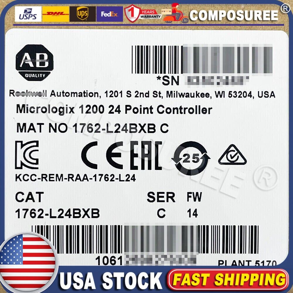 New AB 1762-L24BXB MicroLogix 1200 24 Point Controller 1762L24BXB US Free Tax