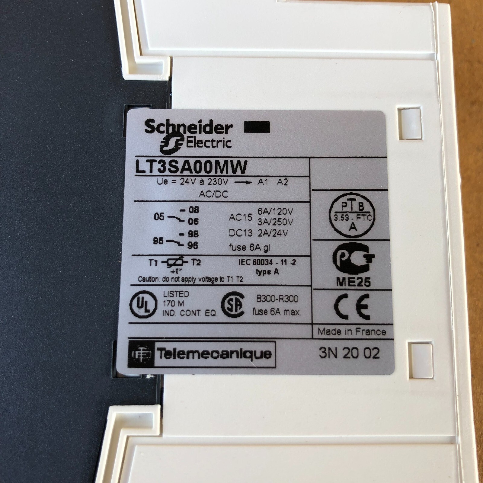 SCHNEIDER ELECTRIC LT3SA00MW THERMISTOR PROTECTION UNIT 068826