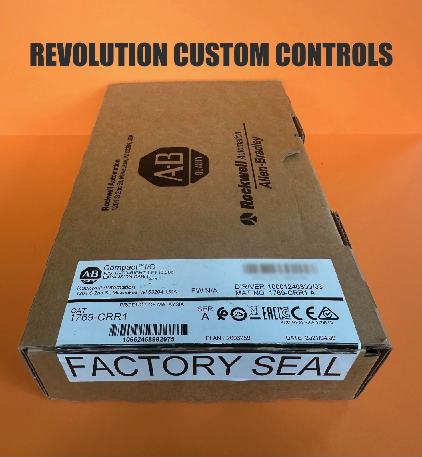 Allen-Bradley 1769-CRR1 Ser. A Compact I/O Right-To-Right 1 Ft. Cable NEW OPEN