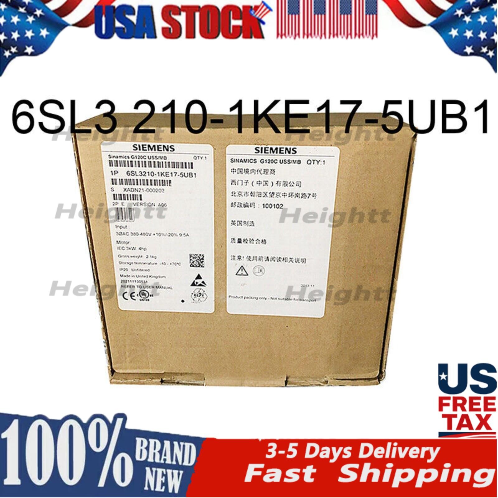 New Siemens 6SL3210-1KE17-5UB1 G120C RATED POWER 3,0KW 6SL3 210-1KE17-5UB1