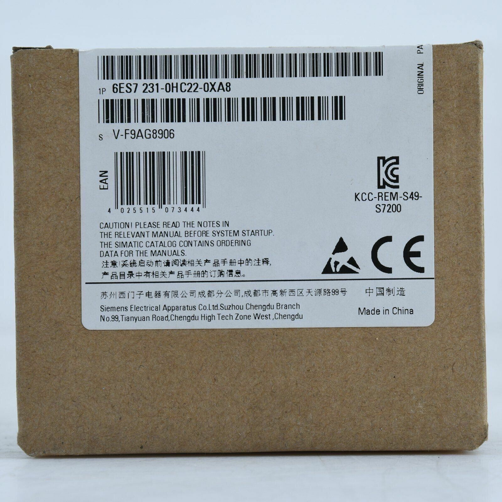 NEW 6ES7231-0HC22-0XA8 1PC SIEMENS PLC S7-200CN, EM231 6ES7231-0HC22-0XA8